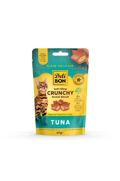Delibon Cruncy İçi Dolgulu Ödül Bisküvisi Tunalı 60gr ürün görseli 1