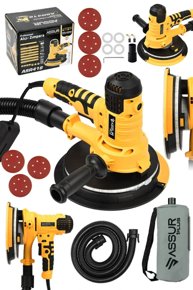 Assur Plus 360'Ledli 850W Pro Alçıpan Zımpara Makinası Toz Emmeli ürün görseli 1