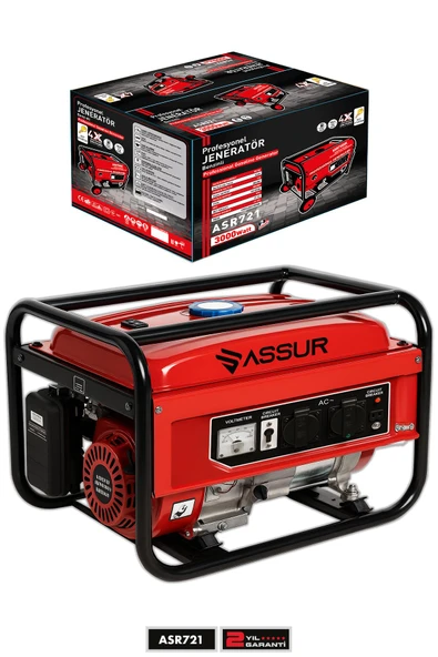 Assur Profesyonel Monofoze 3000W Benzinli Jeneratör ürün görseli 1