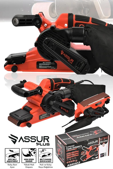 Assur Plus 900W Elektrikli Vakumlu Tozsuz Cila Özellikli Tank Zımpara Makinesi ürün görseli 1