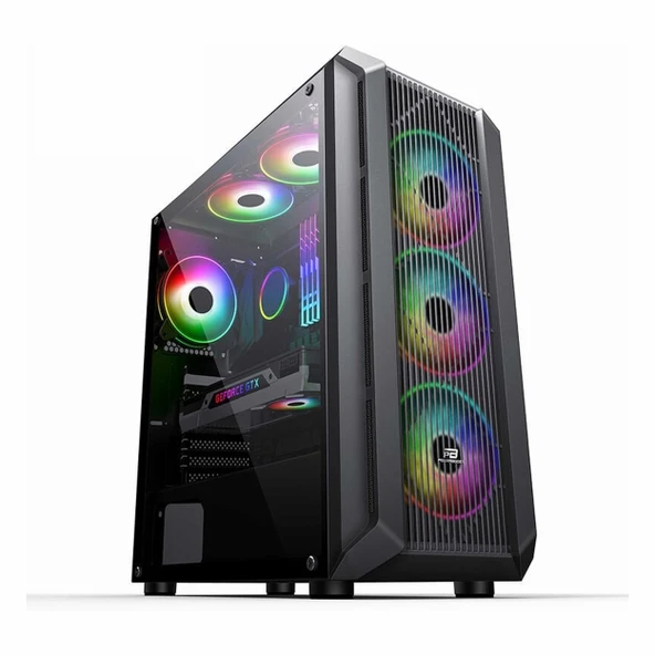 PowerBoost PB-PH016BB USB 3.2 ARGB eATX Mid Tower Siyah Kasa ürün görseli 1