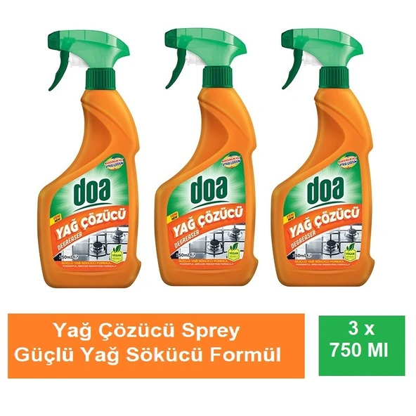 Doa Yağ Çözücü Sprey 750 ML Vegan x 3 Adet ürün görseli 1