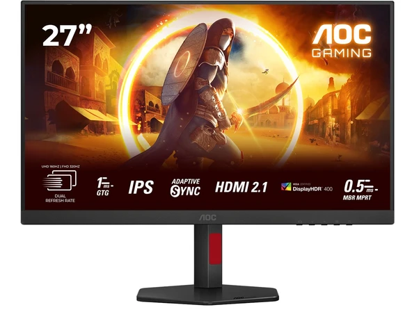 AOC 27" U27G4R 4K 160Hz / FHD 320Hz 1ms AdaptiveSync Pivot IPS Gaming Monitör(Ölü Pixel) ürün görseli 1