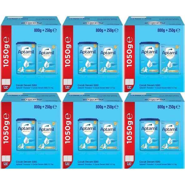 Nutrıcıa Aptamil Pronutra 1050GR (800+250GR) Devam Sütü No:4 (1 Yaş ve Üzeri) Avantaj Pk (6 Lı Set) ürün görseli 1