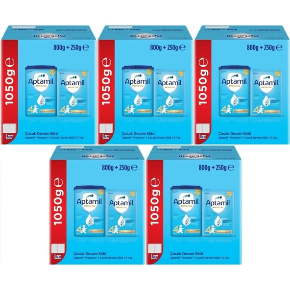 Nutrıcıa Aptamil Pronutra 1050GR (800+250GR) Devam Sütü No:4 (1 Yaş ve Üzeri) Avantaj Pk (5 Li Set) ürün görseli 1