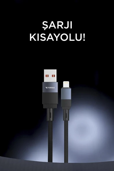 Şarj Kablosu Usb to Lightning Data Kablo U18 Siyah - Resim 3