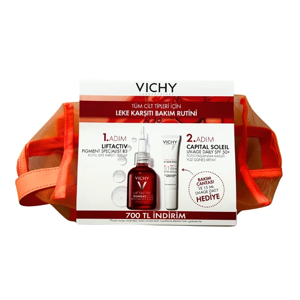 Vichy Liftactiv Pigment Specialist B3 Serum + Capital Soleil SPF50+ Güneş Kremi Çantalı Set ürün görseli 1