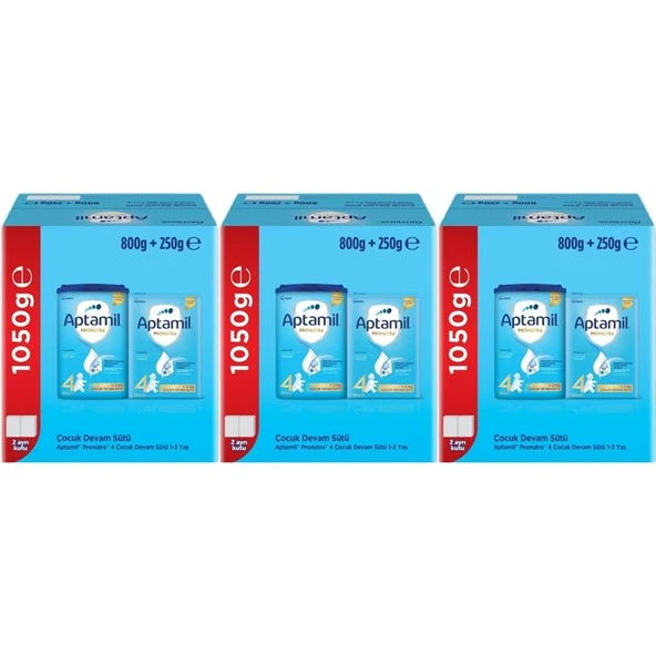 Nutrıcıa Aptamil Pronutra 1050GR (800+250GR) Devam Sütü No:4 (1 Yaş ve Üzeri) Avantaj Pk (3 Lü Set) ürün görseli 1