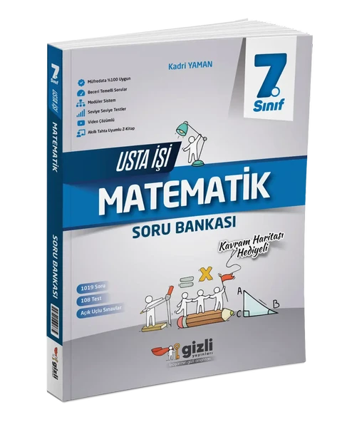 GİZLİ YAYINLARI 7. Sınıf Matematik Usta İşi Soru Bankası (Kavram Haritası Hediyeli) ürün görseli 1