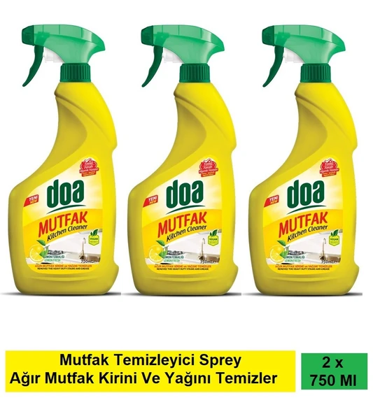 Doa Mutfak Temizleyici Limon 750 Ml Vegan x 3 Adet ürün görseli 1
