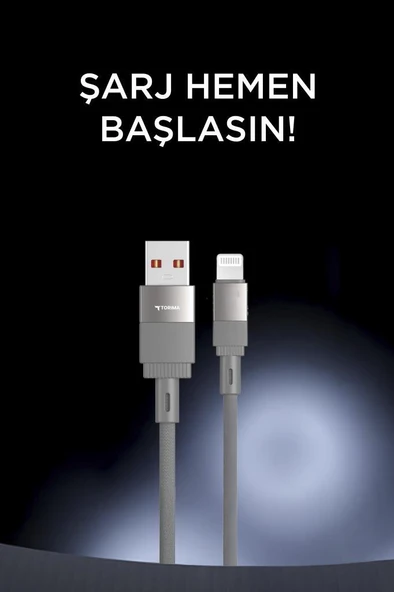 Şarj Kablosu Usb to Lightning Data Kablo U18 Gri - Resim 4