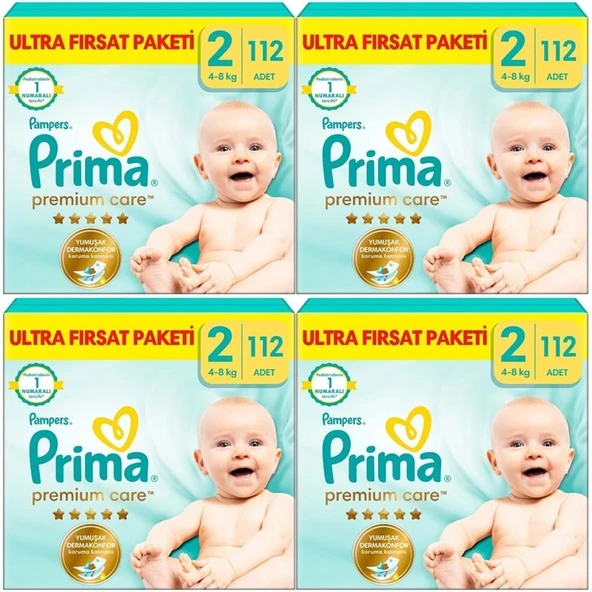 Prima Premium Care Bebek Bezi 2 Beden 4-8 KG Mini 448 Adet Avantaj Ultra Fırsat Pk ürün görseli 1