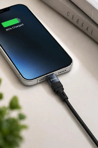 Şarj Kablosu Usb to Lightning Data Kablo U18 Siyah - Resim 5