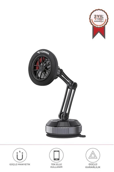 Torima JX-060 Siyah Sarsılmaz Manyetik 360 Derece Ayarlanabilir Araç İçi Telefon Tutucu ürün görseli 1