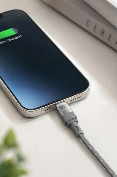 Şarj Kablosu Usb to Lightning Data Kablo U18 Gri - Resim 5