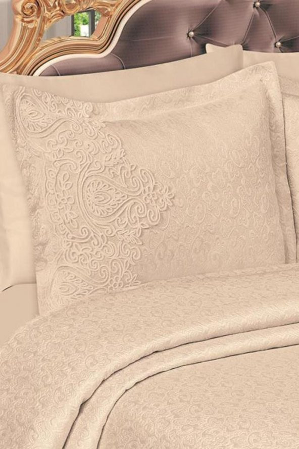 Farah Brokar Güpürlü Pike Takımı Bej - Resim 6