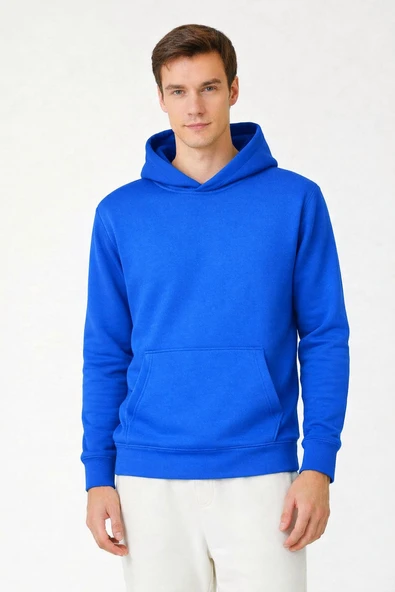 Kapüşonlu Sweatshirt - Sax Mavi ürün görseli 1