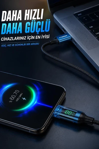 Şarj Kablosu Type-C to Type-C 60W Data Kablo U22 Siyah - Resim 5