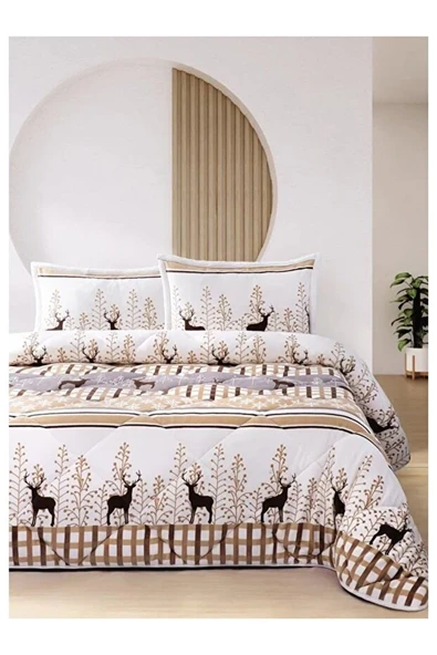 Merinos Comforter Tek Kişilik Yorgan Seti - Deer Bej ürün görseli 1