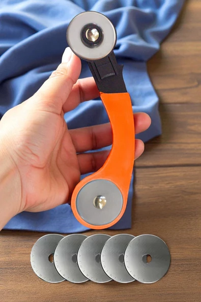 45mm RC11 Rulet Kumaş Deri Kağıt Kesici ve 5 Yedek Düz Bıçak ürün görseli 1