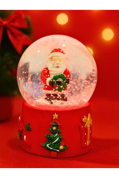 Yeni Yılın En Güzel Hediyesi 2026 Yılbaşı Temalı Noel Baba Figürlü Led Işıklı 9 cm Kar Küresi ürün görseli 1