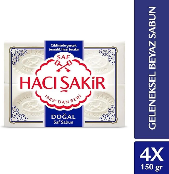 Hacı Şakir Doğal Saf Sabun (4 Adetx150 g) ürün görseli 1