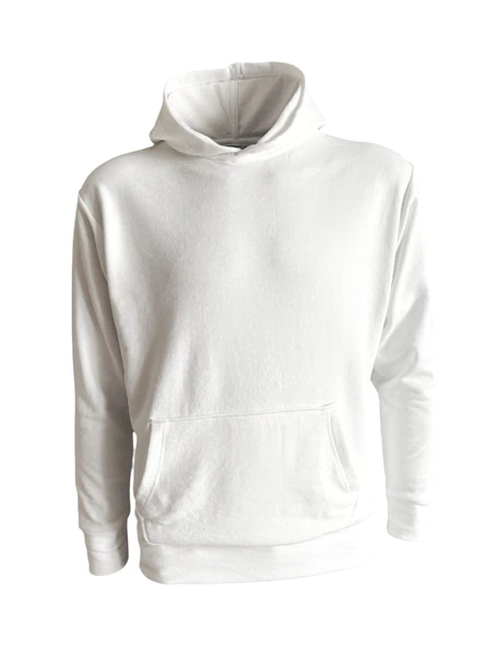 Kapüşonlu Sweatshirt - Beyaz ürün görseli 1