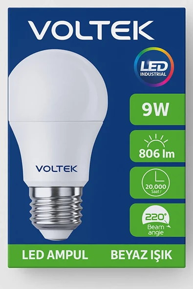 9W E27 LED Ampul Beyaz Işık 806 Lümen - Resim 3