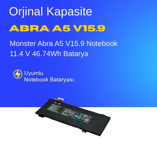 Monster Abra A5 V15.9 Notebook 11.4 V 46.74Wh Batarya – Orjinal Uyumlu, Yüksek Performanslı ürün görseli 1