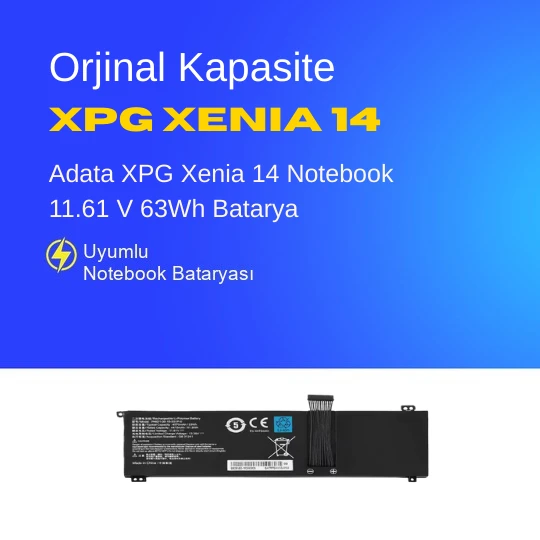 Adata XPG Xenia 14 Notebook 11.61 V 63Wh Batarya – Orjinal Uyumlu, Yüksek Performanslı ürün görseli 1