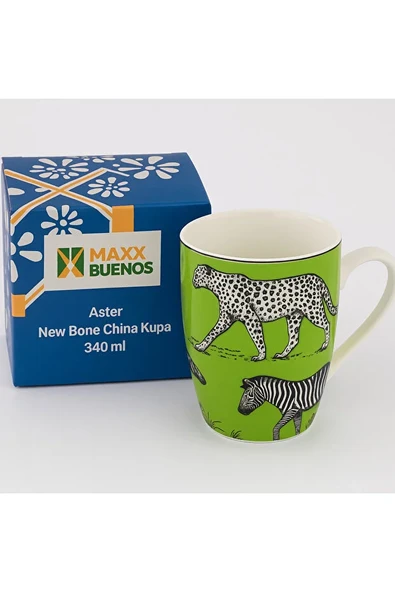 Aster New Bone China Kupa 340 ml,  Desenli Porselen Kupa ürün görseli 1