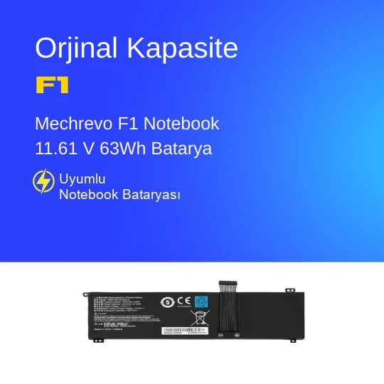 Mechrevo F1 Notebook 11.61 V 63Wh Batarya – Orjinal Uyumlu, Yüksek Performanslı ürün görseli 1