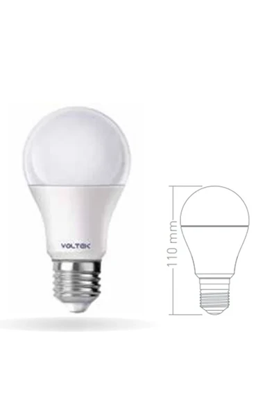 9W E27 LED Ampul Beyaz Işık 806 Lümen - Resim 2