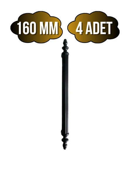 Plastik Siyah Kulp Mobilya ve Dolap Kulpu(SİYAH)(96MM - 128MM - 160MM) Siyah 160mm 160mm - 4 ADET ürün görseli 1