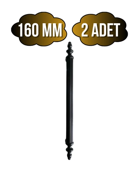 Plastik Siyah Kulp Mobilya ve Dolap Kulpu(SİYAH)(96MM - 128MM - 160MM) Siyah 160mm 160mm - 2 ADET ürün görseli 1