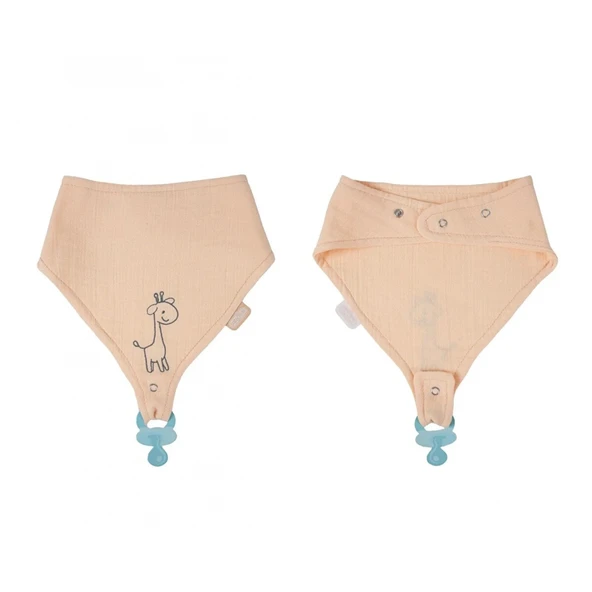 Babyjem Emzik Askılı Müslin Önlük 837 Somon ürün görseli 1