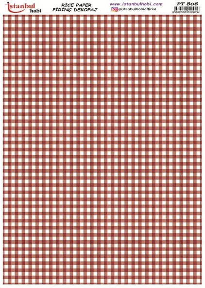 Pirinç Dekopaj Kağıdı 30x42cm PT-806 Damalı ürün görseli 1