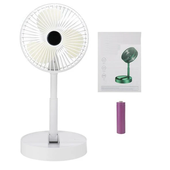 Katlanır Teleskopik Zemin Fanı Yaz Sessiz Masaüstü USB Şarj Edilebilir Taşınabilir Mini Fan ürün görseli 1