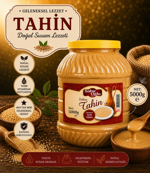Sabıroğlu Tek Kavrulmuş Çiğ Beyaz Tahin 5000 gr ürün görseli 1