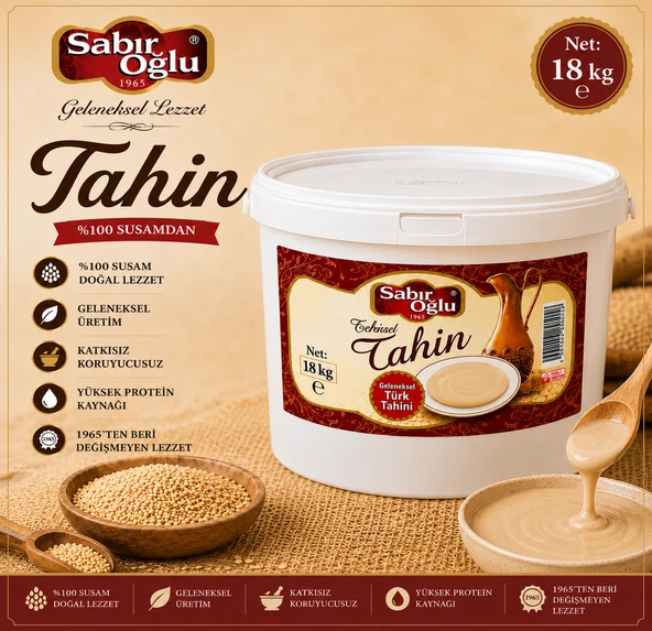 Sabıroğlu Tek Kavrulmuş Çiğ Beyaz Tahin  18 KG ürün görseli 1