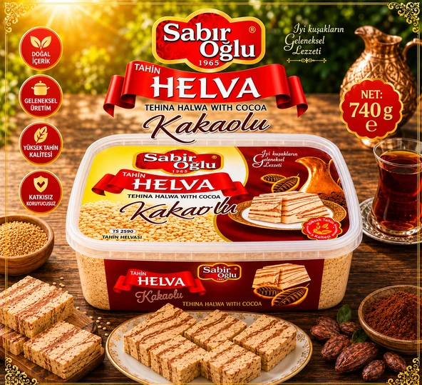 SABIROĞLU 740 GR HELVA PLS KUTU KAKAO ürün görseli 1