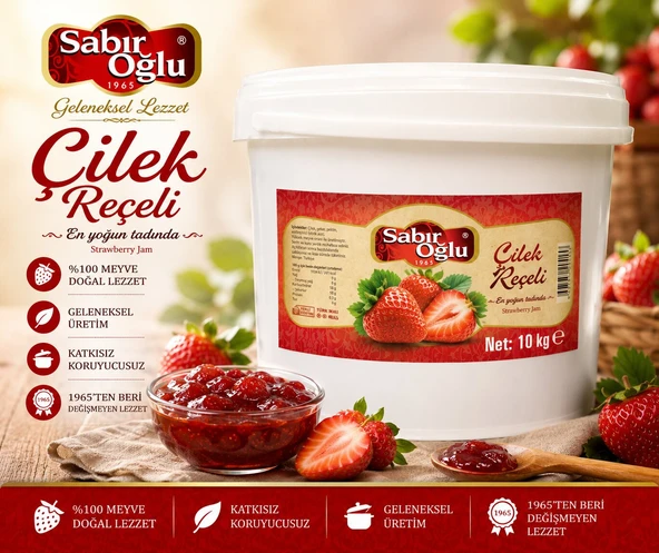 SABIROĞLU 10 KG REÇEL PLS KOVA ÇİLEK ürün görseli 1
