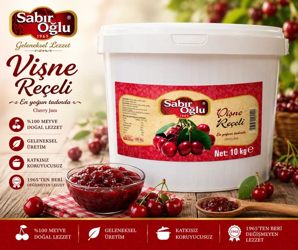 SABIROĞLU 10 KG REÇEL PLS KOVA VİŞNE ürün görseli 1