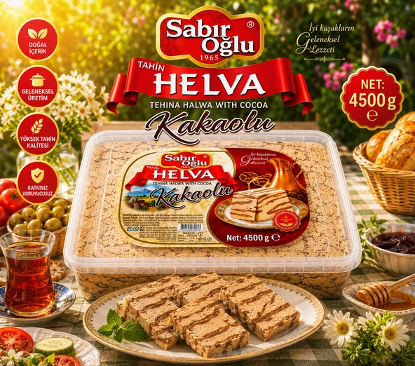 SABIROĞLU KAKAOLU HELVA 4500 GR ürün görseli 1