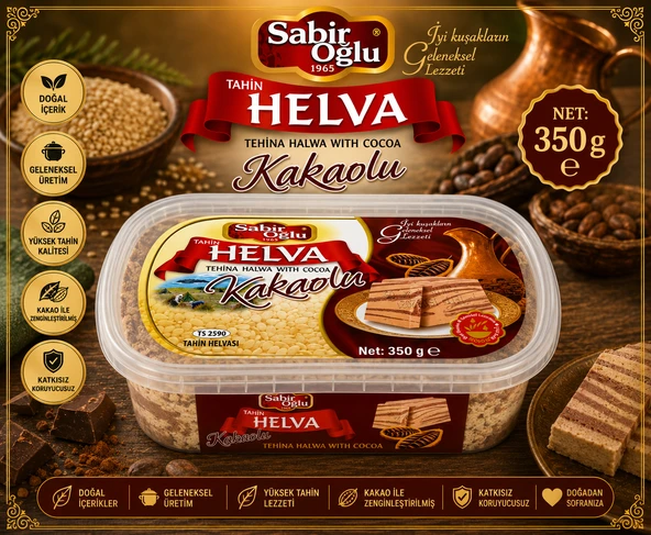 SABIROĞLU KAKAOLU HELVA 350 GR - Resim 2