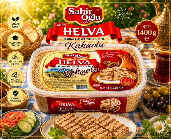 SABIROĞLU 1400 GR HELVA  PLS KUTU KAKAO ürün görseli 1