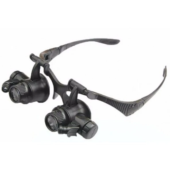 Gözlük Modeli 10X 15X 20X 25X Lens 2 Led Işıklı Büyüteç 9892G ürün görseli 1