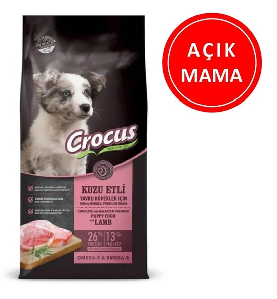 Crocus Kuzu Etli Pirinçli Yavru Köpek Maması 1 Kg AÇIK ürün görseli 1