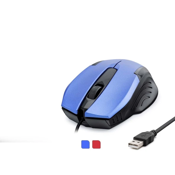 Kablolu Mouse 800 DPI 140 Cm Mavi Kırmızı HDX3254 ürün görseli 1