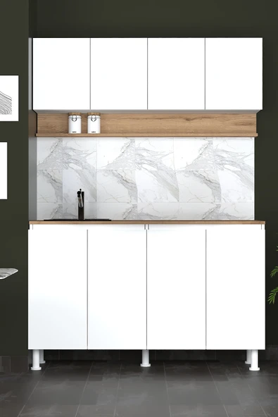 140 cm Venda Mutfak Dolabı, Mini Mutfak Dolabı, Çok Amaçlı Dolap ürün görseli 1